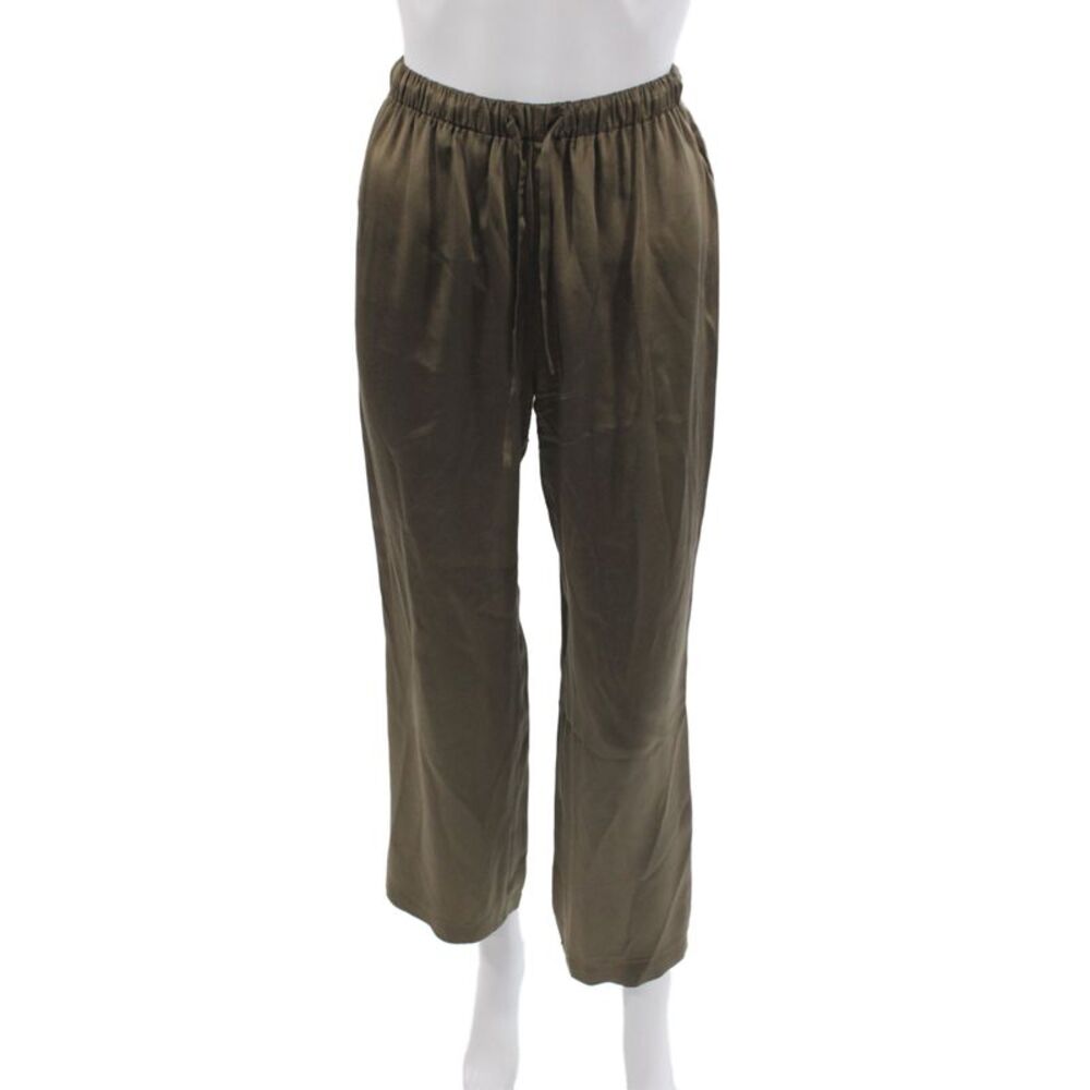 Reformation Unisex Brown Silk Drawstring Pants Size XS